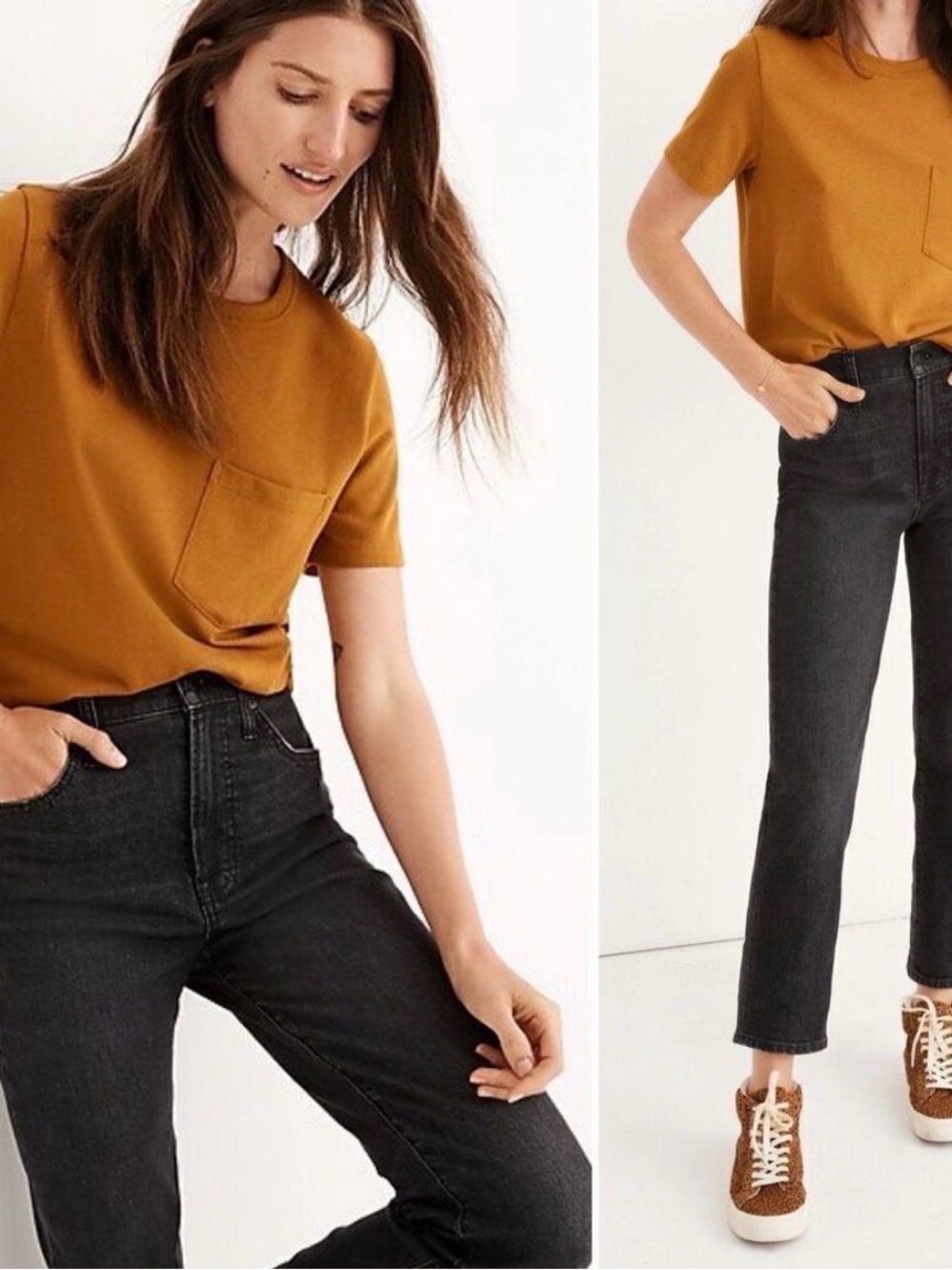 Madewell the perfect vintage  crop jean, black, size 28